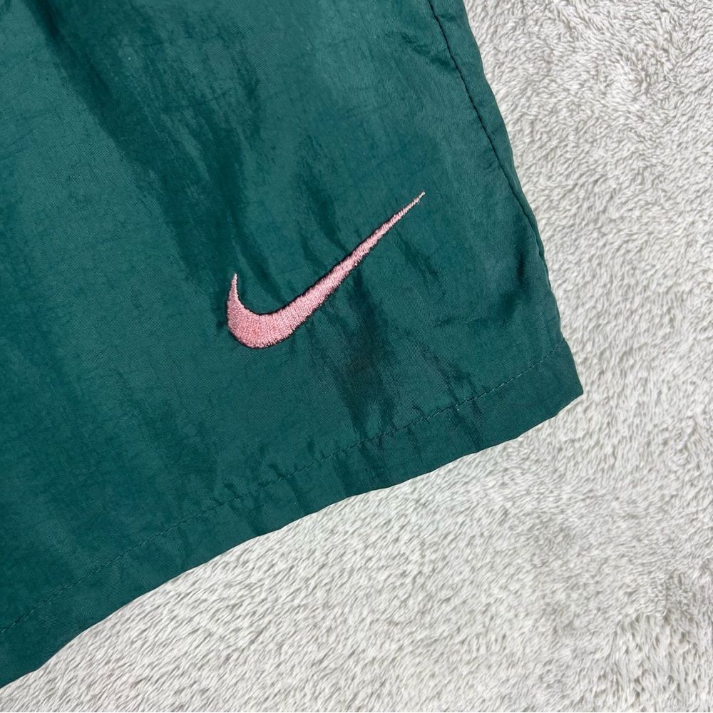 Vtg Nike Shorts Mens XXL Green Big Swoosh Logo White Tag Lined Swim Trunks 90s - Picture 7 of 11